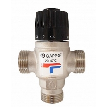 Клапан термостатический смесительный DN20, РН 3/4", 20-43°С Gappo