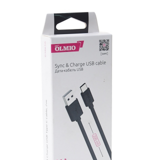 Кабель USB 2.0 - USB Type-C 2м  черный  OLMIO 038656