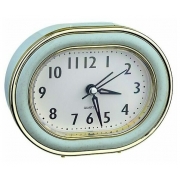 Часы-будильник C3159 QUARTZ овал 10,5х12,5см зеленые+подсветка PF