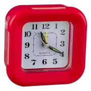 Часы-будильник C3096 QUARTZ квадрат 9,5*9,5 подсветка красные PF