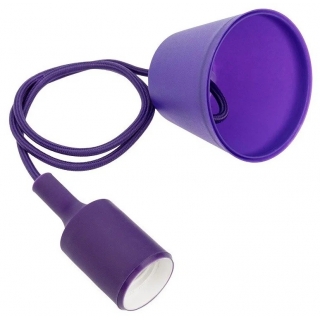 Патрон Е27 силиконовый со шнуром 1м фиолетовый REXANT