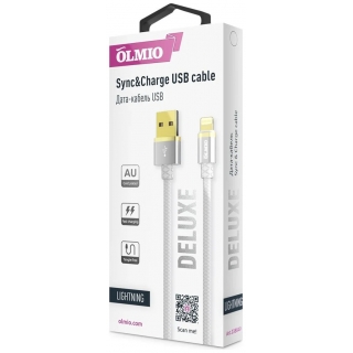 Кабель DELUXE USB 2.0 - IPhone 1m 2.1A цвет белый OLMIO 038849
