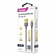 Кабель DELUXE USB 2.0 - lightning 1м  2.1A  серый  OLMIO 041633