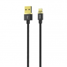 Кабель DELUXE USB 2.0 - lightning 1м  2.1A  чёрный  OLMIO 041632