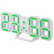 Часы-будильник "LUMINOUS 2" LED белый корпус/зеленая подсветка B4922