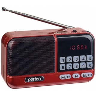 Радиоприёмник цифр. ASPEN FM 87.5-108МГц/MP3/пит. USB или 18650 красный (i20-RED) А4058  PERFEO