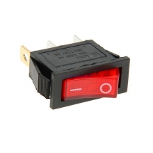 Выключатель 1-кл. 15А(3С)  красный с подсветкой
