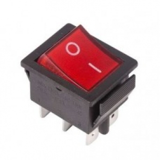 Выключатель 1-кл. 15А(6С) красный с подсветкой.