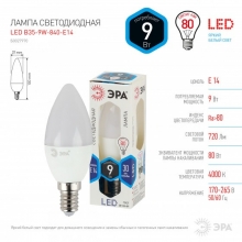 Лампа светодиодная Эра  свеча 9Вт В35 E14 230v 4200K CLASSIC