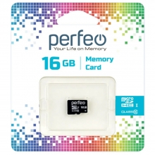Флэш-накопитель MicroSD 16GB High-Capacity (класс 10) без адаптера Perfeo