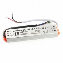 Трансформатор электронный для светодиодной ленты 40W 24V (драйвер), LB007