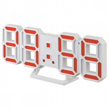 Часы-будильник "LUMINOUS 2" LED белый корпус/красная подсветка B4923