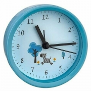 Часы-будильник C3140 QUARTZ круглые 9,5 см синие PF