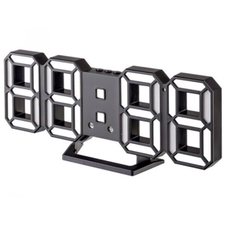 Часы-будильник "LUMINOUS 2" LED чёрный корпус/белая подсветка PERFEO  B4925
