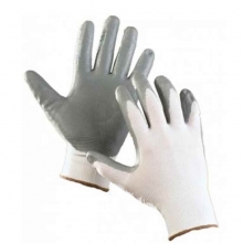 Перчатки рабочие нитриловые р9 белые/серые HOEGERT